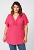 Picture of CURVY GIRL PLAIN TOP WITH LACE NECKLINE